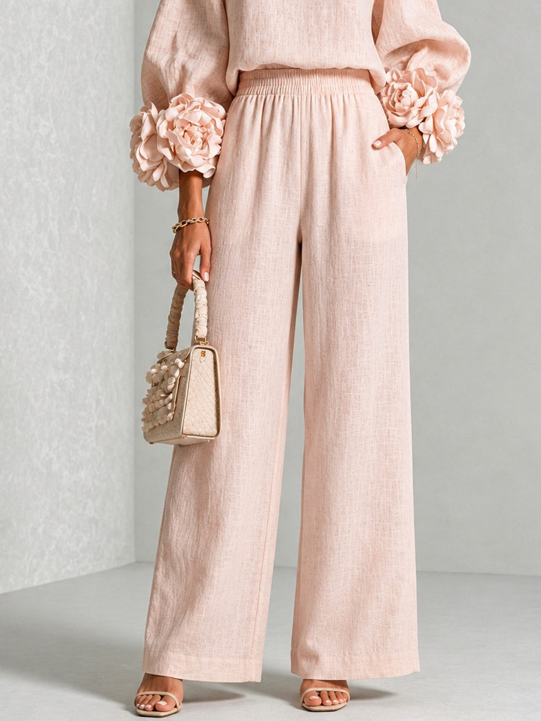 Eli | Conjunto Elegante de dos Piezas con Mangas Florales