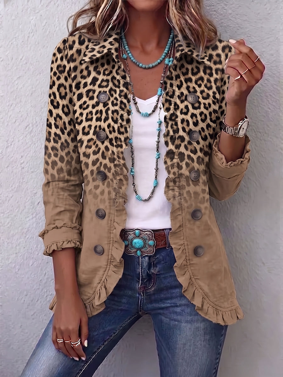 Simona | Chaqueta Leopardo Degradado con Volantes