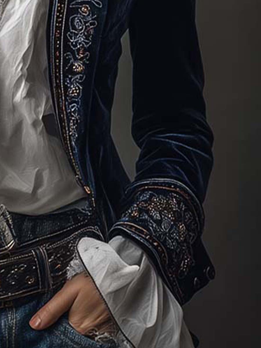 Vivienne | Dlouhé vyšívané sako ve vintage stylu