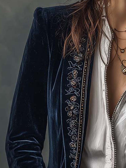 Vivienne | Dlouhé vyšívané sako ve vintage stylu