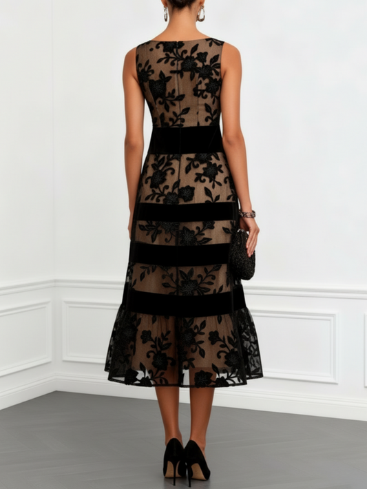 Bella Noir | Vestido Midi con Estampado Floral