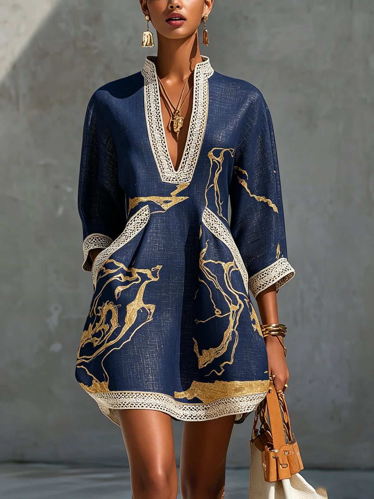 Valentina Noir Gold | Mini Vestido