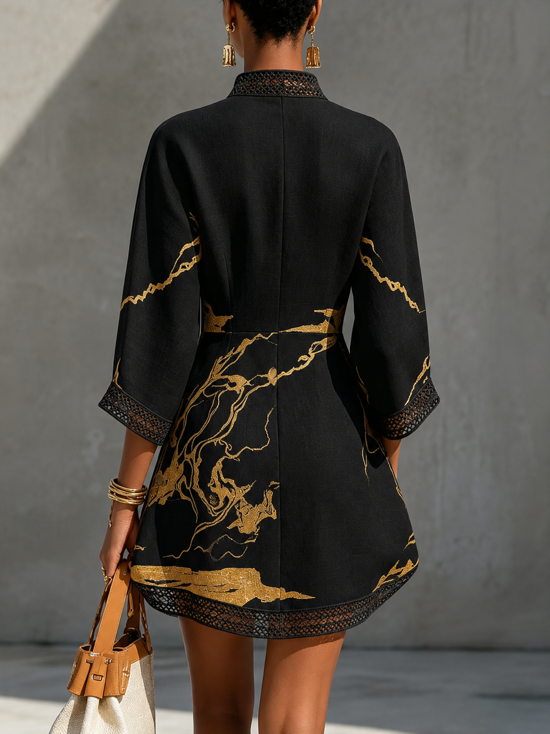 Valentina Noir Gold | Mini Vestido