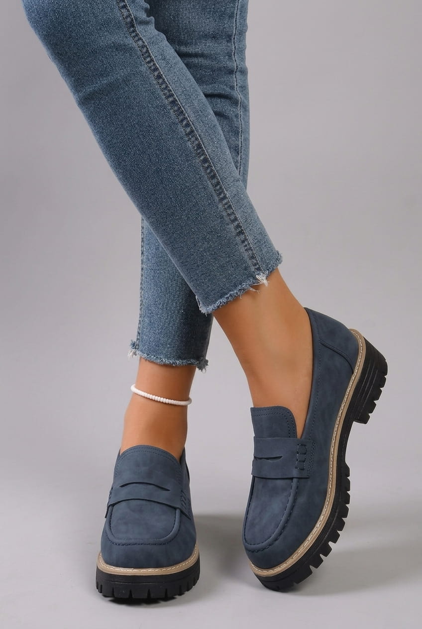 Elsa | Mocasines con plataforma de estilo universitario