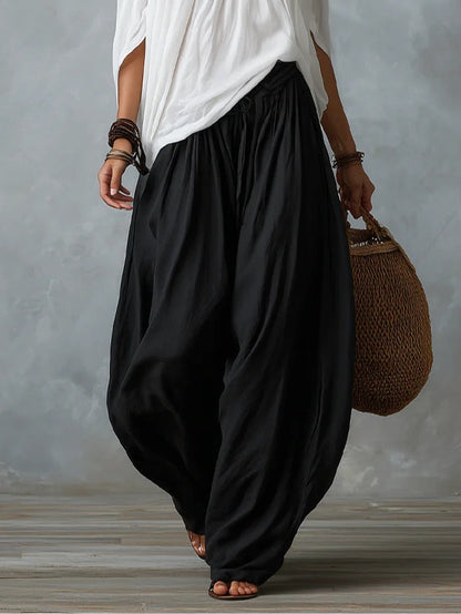 Luisa | Conjunto de Top con Hombros Descubiertos y Pantalones Holgados Tipo Farol