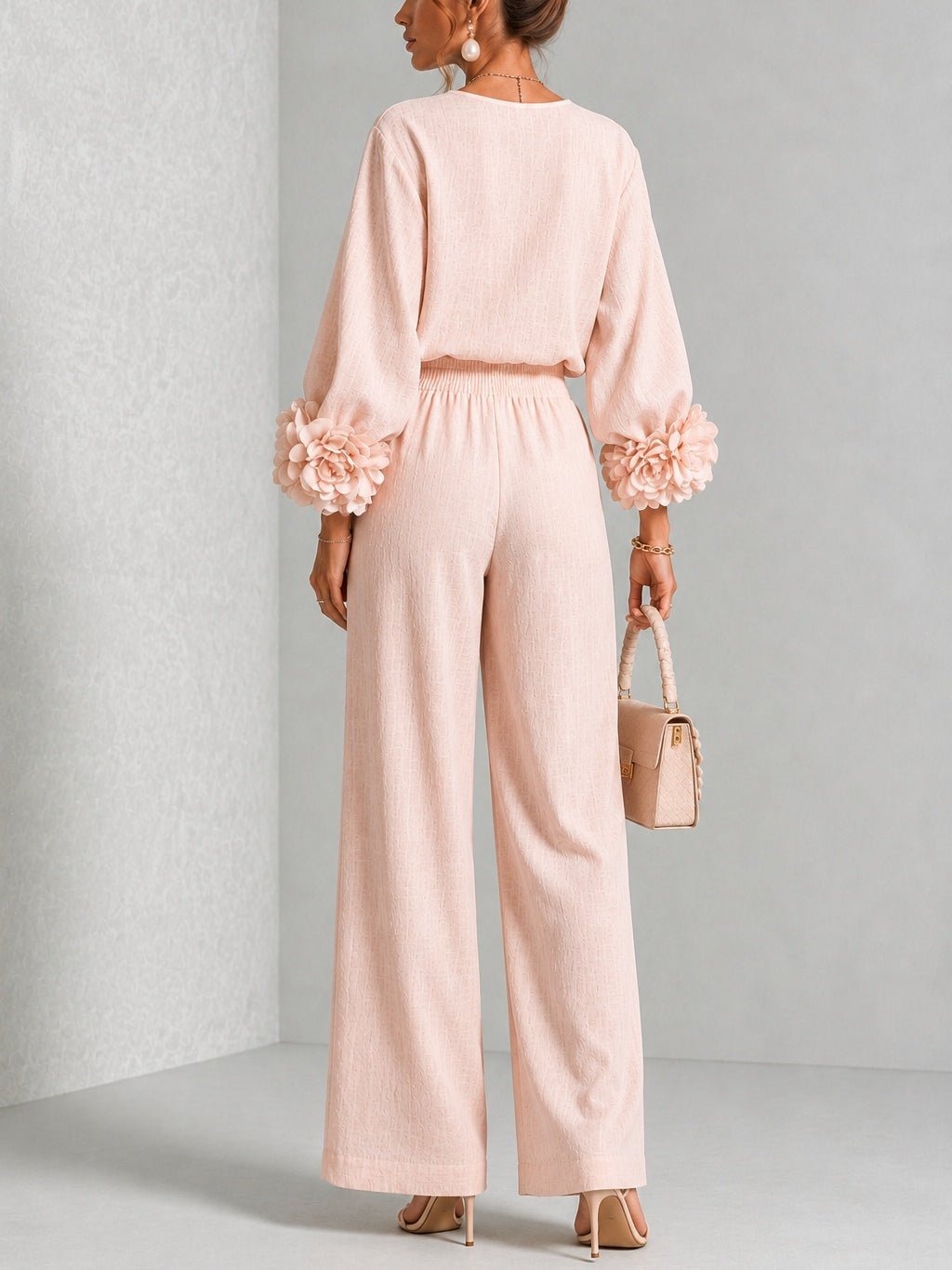 Eli | Conjunto Elegante de dos Piezas con Mangas Florales