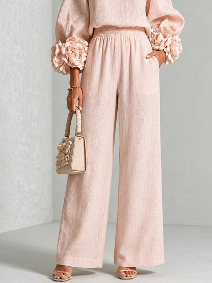Eli | Conjunto Elegante de dos Piezas con Mangas Florales