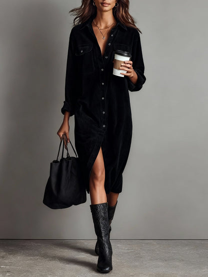 Helen | Vestido midi holgado de pana