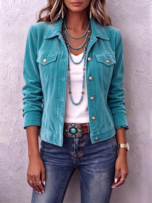 Denisa | Chaqueta de Terciopelo Boho de Inspiración Vintage